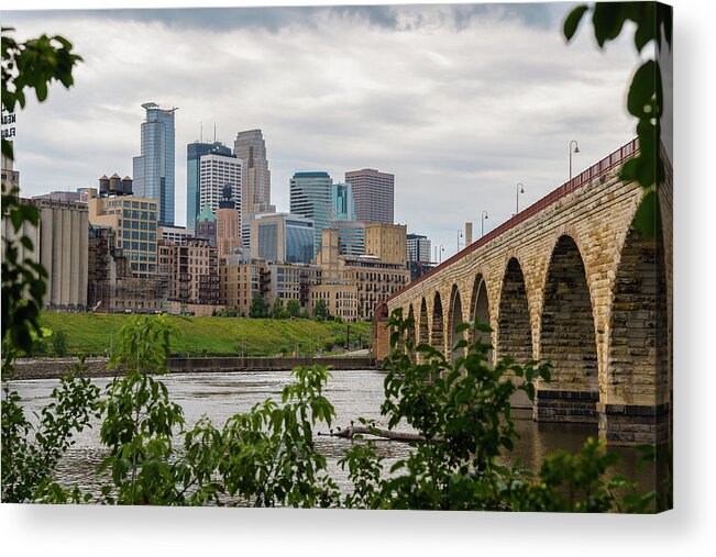 Minneapolis Acrylic Print featuring the photograph Bridge to Minneapolis by Ryan Heffron