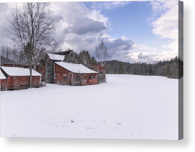 Williamsville Vermont Acrylic Print featuring the photograph Brookline Winter by Tom Singleton