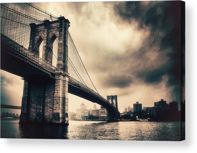 Bridge Acrylic Print featuring the photograph Brooklyn Bridge Vintage by Jessica Jenney