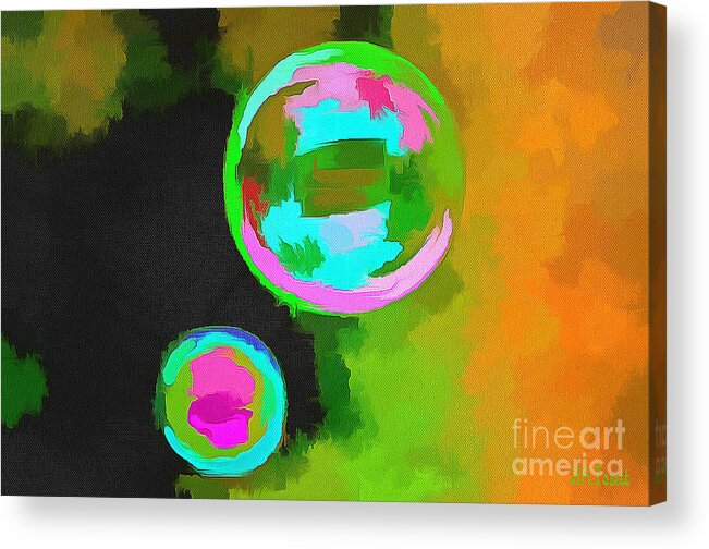 Bubbles Acrylic Print featuring the digital art Bubbles by Humphrey Isselt
