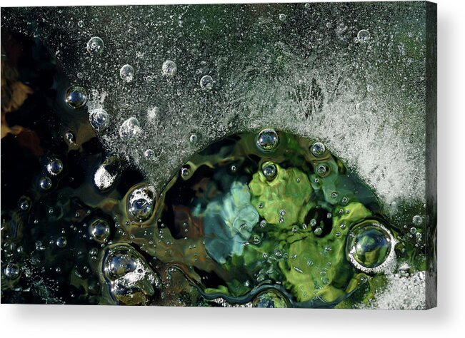 Ice Acrylic Print featuring the photograph Bubbling Ice by Cate Franklyn