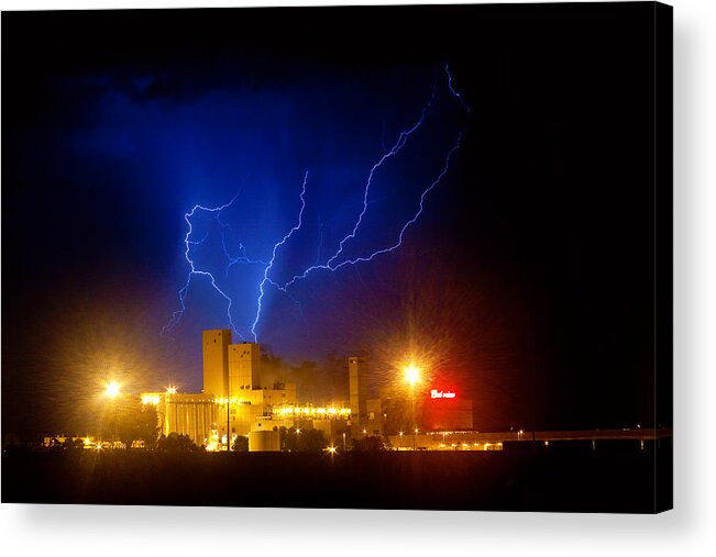 Anheuser-busch Acrylic Print featuring the photograph Budweiser Powered by Lightning by James BO Insogna