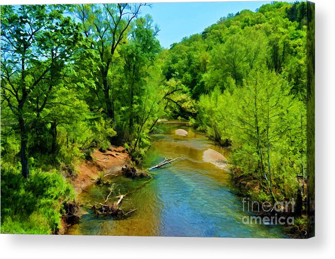  Acrylic Print featuring the photograph Buffalo Creek - Digital Paint by Debbie Portwood