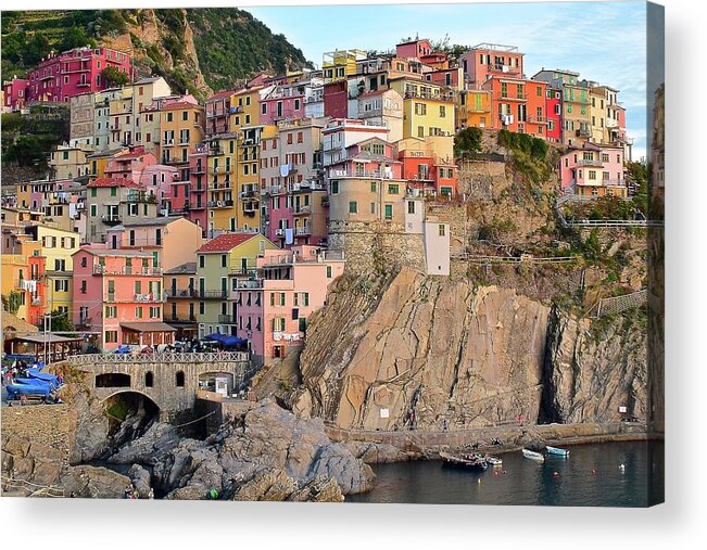Manarola Acrylic Print featuring the photograph Built on the Slope by Frozen in Time Fine Art Photography