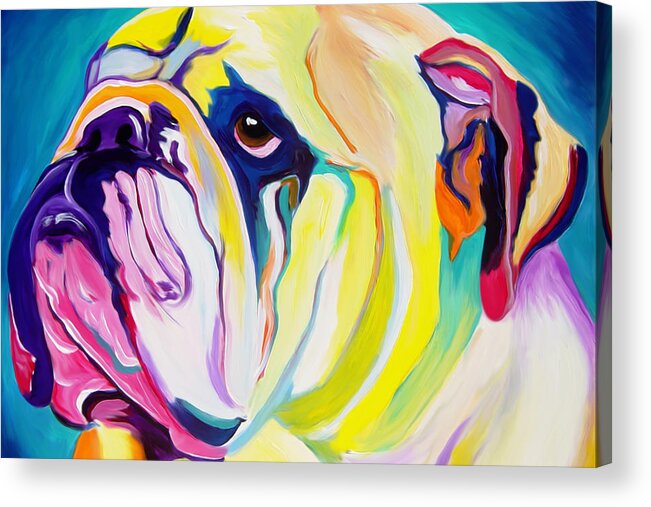 English Acrylic Print featuring the painting Bulldog - Bully by Dawg Painter