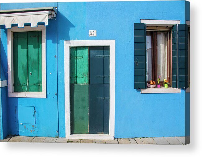 Boats Acrylic Print featuring the photograph Burano Italy Multi Color House by John McGraw