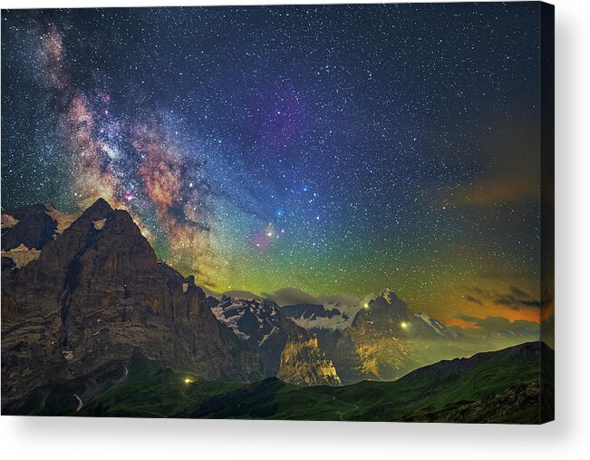 Mountains Acrylic Print featuring the photograph Burning Skies by Ralf Rohner