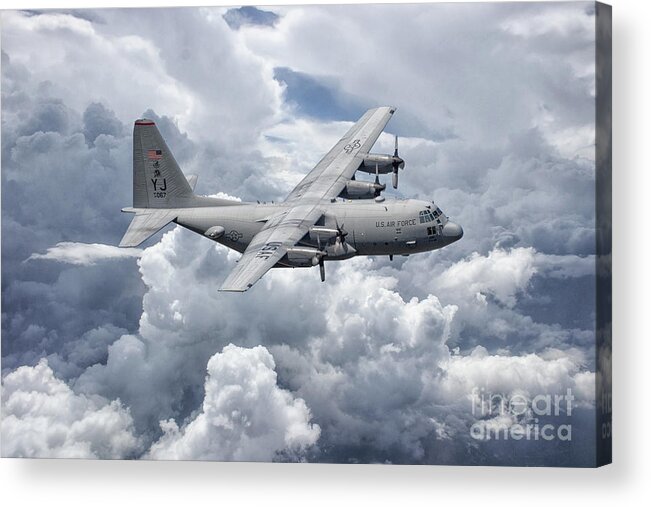 C130 Acrylic Print featuring the digital art C130 36th Airlift by Airpower Art