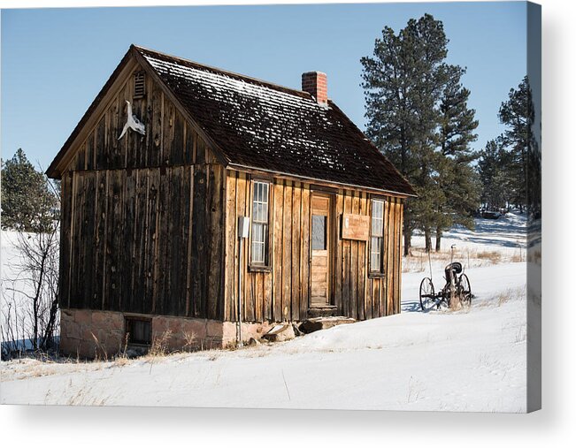 Abandoned Acrylic Print featuring the photograph Cabin In The Snow by Art Atkins