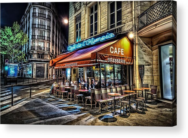 French Cafe Acrylic Print featuring the mixed media Cafe Collection by Marvin Blaine