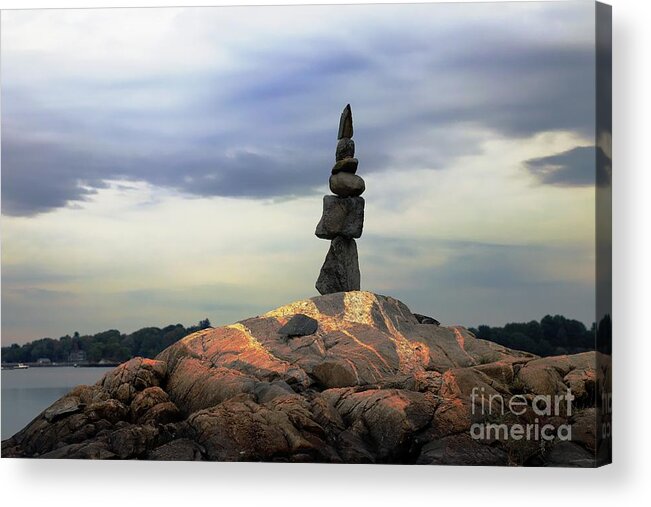 Rocks Acrylic Print featuring the photograph Cairn Sculpture by Marcia Lee Jones