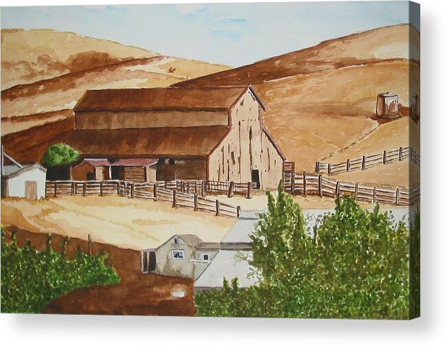 Barn Acrylic Print featuring the painting Cambrian Barn by Gerald Carpenter
