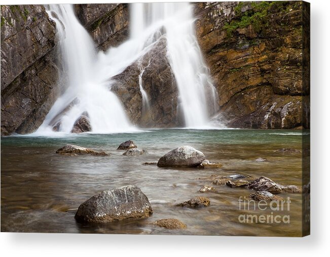 Canada Acrylic Print featuring the photograph Cameron Falls in Waterton Lakes National Park by Bryan Mullennix