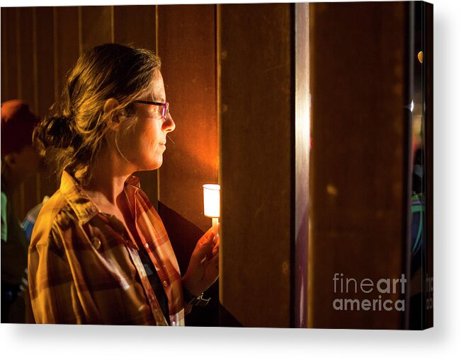 Immigration Acrylic Print featuring the photograph Candle at U.S.-Mexico Border by Jim West