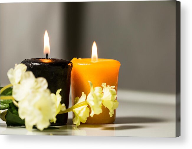 Decoration Item Acrylic Print featuring the photograph Candle by Hyuntae Kim