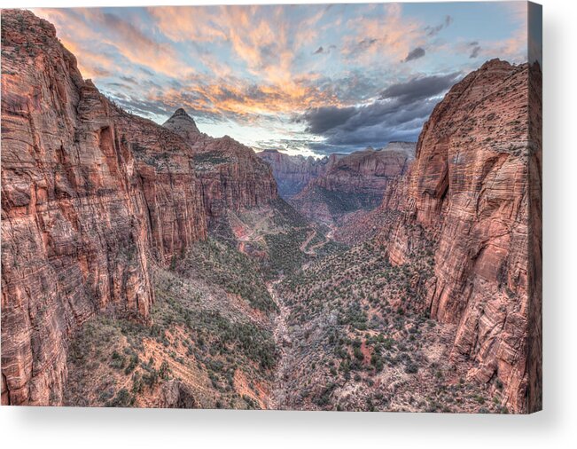 Zion National Park Acrylic Print featuring the photograph Canyon Overlook by Paul Schultz