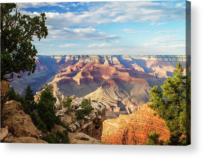 Color Acrylic Print featuring the photograph Canyon Shadows -1 by Alan Hausenflock