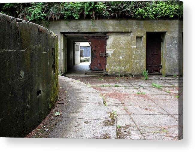 Cape Acrylic Print featuring the photograph Cape Disappointment Battery D Looking North by Jon Friesen