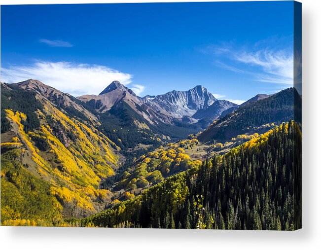 Aspen Trees Acrylic Print featuring the photograph Capitol Peak Valley by Teri Virbickis
