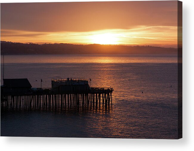 Sunrise Acrylic Print featuring the photograph Capitola Day Begins by Lora Lee Chapman
