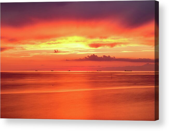 Sunset Acrylic Print featuring the photograph Cargo Line by Nicole Lloyd