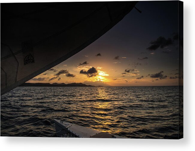 Sunset Acrylic Print featuring the photograph Caribbean sail St Croix by Greg Wyatt