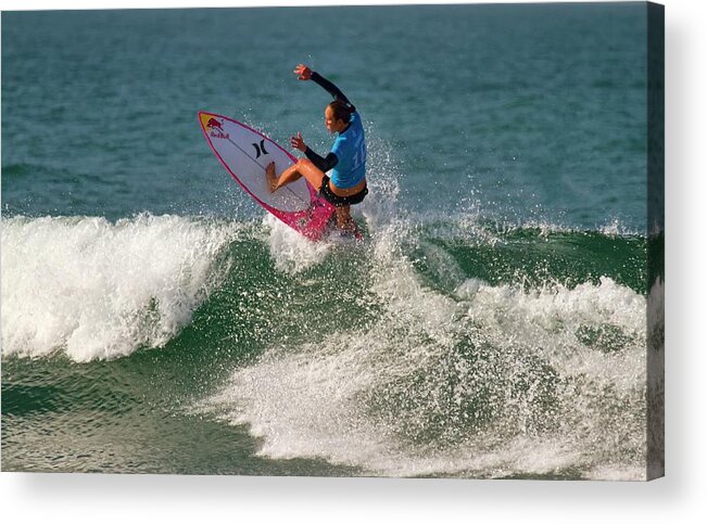 Swatch Trestle Pro 2017 Acrylic Print featuring the photograph Carissa Moore Surfer by Waterdancer