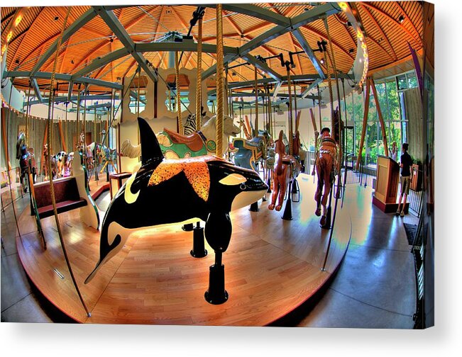 Butchart Acrylic Print featuring the photograph Carousel 2 At The Butchart Gardens by Lawrence Christopher