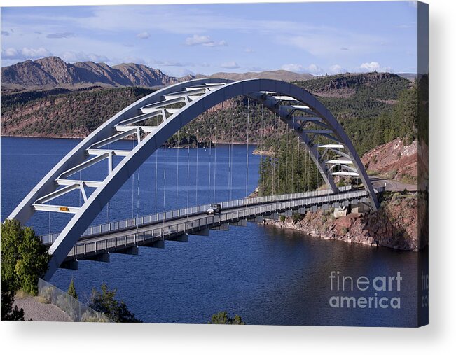 Overlooking Acrylic Print featuring the photograph Cart Creek Bridge at Flaming Gorge Utah by Anthony Totah