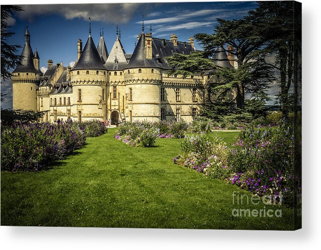 Chaumont Acrylic Print featuring the photograph Castle Chaumont with Garden by Heiko Koehrer-Wagner