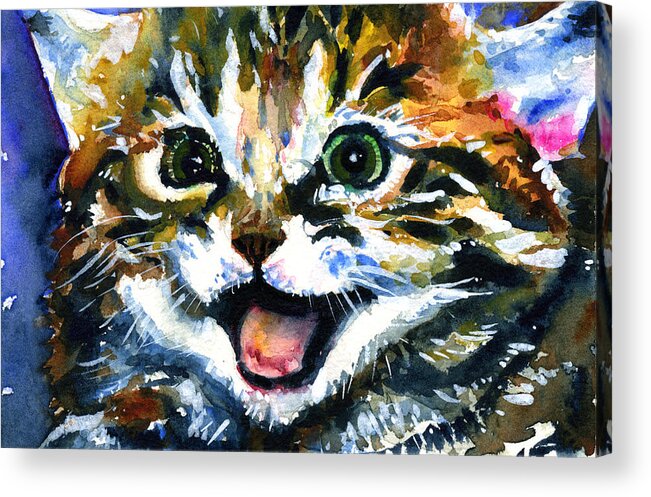 Eyes Acrylic Print featuring the painting Cats Eyes 15 by John D Benson
