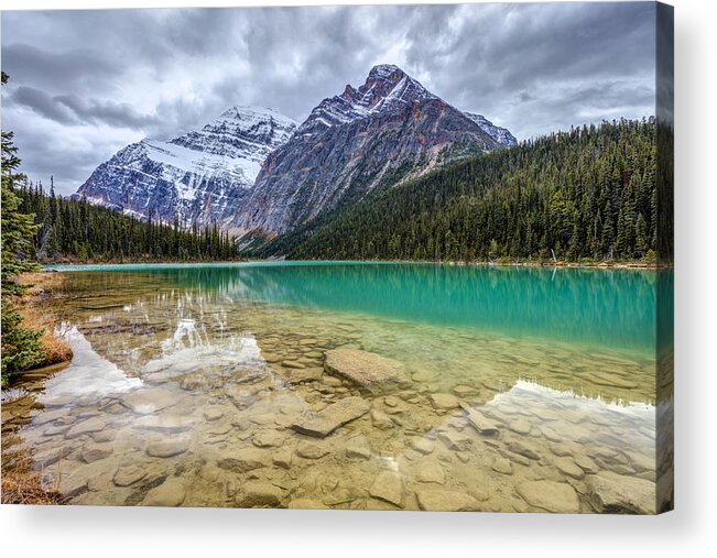 5dsr Acrylic Print featuring the photograph Cavell Lake Jasper by Pierre Leclerc Photography