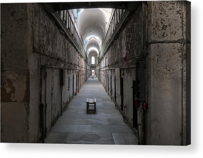 Eastern State Penitentiary Acrylic Print featuring the photograph Cellblock 7 by Tom Singleton