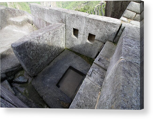 Machu Picchu Acrylic Print featuring the photograph Ceremonial Baths At Machu Picchu by Aidan Moran