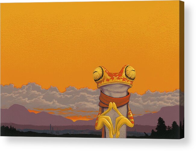 Chachi Tree Frog Acrylic Print featuring the painting Chachi tree frog by Jasper Oostland
