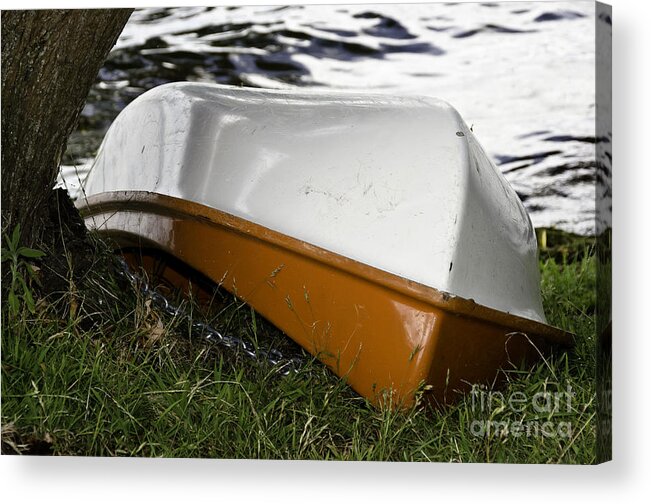 Boat Acrylic Print featuring the photograph Chained Little boat Just Waiting by Yurix Sardinelly