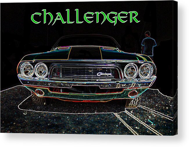 Dodge Acrylic Print featuring the digital art Challenger wallhanger by Darrell Foster