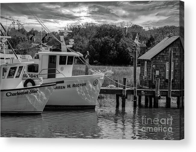 Charleston Star Acrylic Print featuring the photograph Charleston Star in Monochrome by Dale Powell