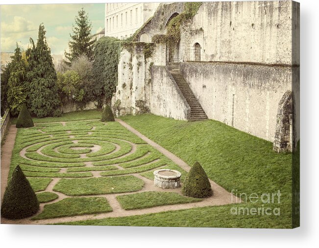 Architecture Acrylic Print featuring the photograph Chartres Labyrinth Garden by Juli Scalzi