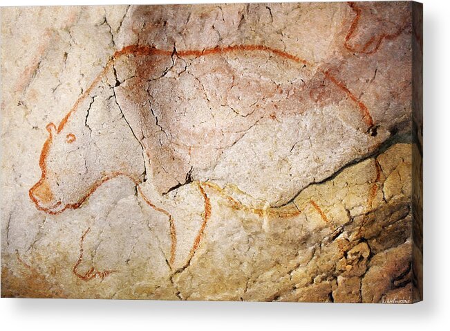Chauvet Acrylic Print featuring the digital art Chauvet Cave Bear 3 by Weston Westmoreland