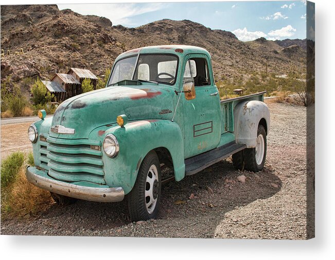 Nelson Acrylic Print featuring the photograph Chevy Truck In The Desert by Kristia Adams