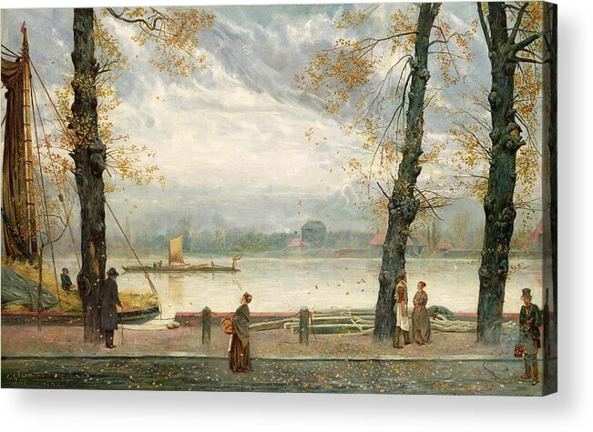 Cheyne Acrylic Print featuring the painting Cheyne Walk by Cecil Gordon Lawson