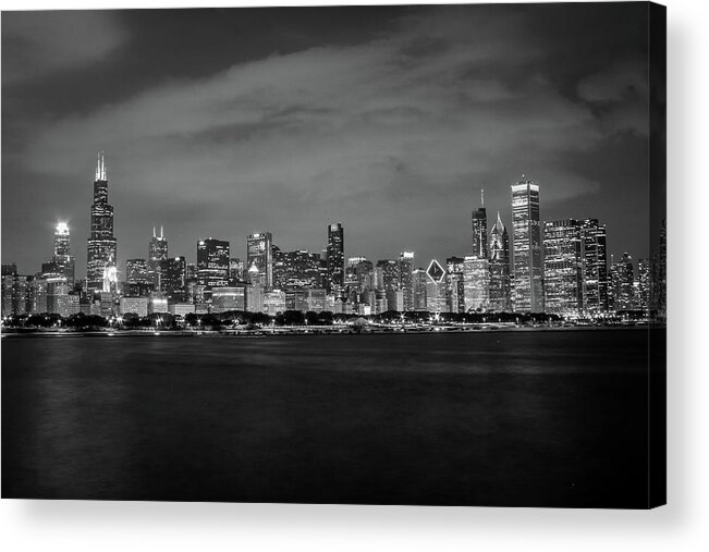  Acrylic Print featuring the photograph Chicago BW by Tony HUTSON