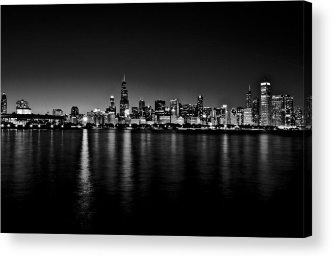 Architecture Acrylic Print featuring the photograph Chicago Skyline BnW by Richard Zentner