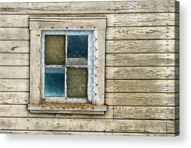 Barns Acrylic Print featuring the photograph Chicken Wire Window by Paul DeRocker