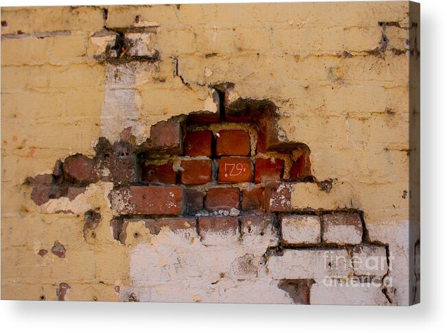 Bricks Acrylic Print featuring the photograph Chico Wall 79 by Suzanne Lorenz