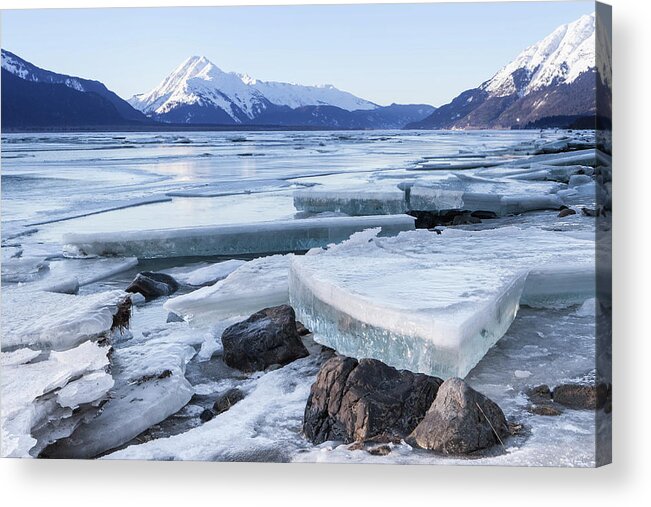 Alaska Acrylic Print featuring the photograph Chilkat River Ice Chunks by Michele Cornelius