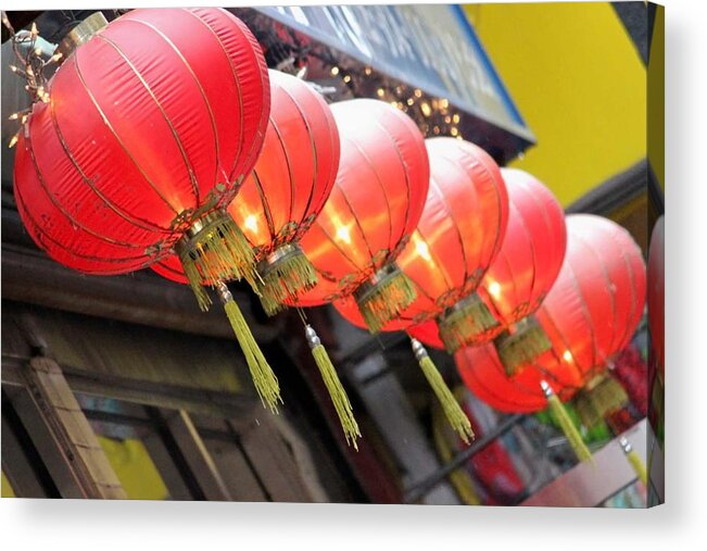 Lanterns Acrylic Print featuring the photograph Chinese Lanterns by Jewels Hamrick