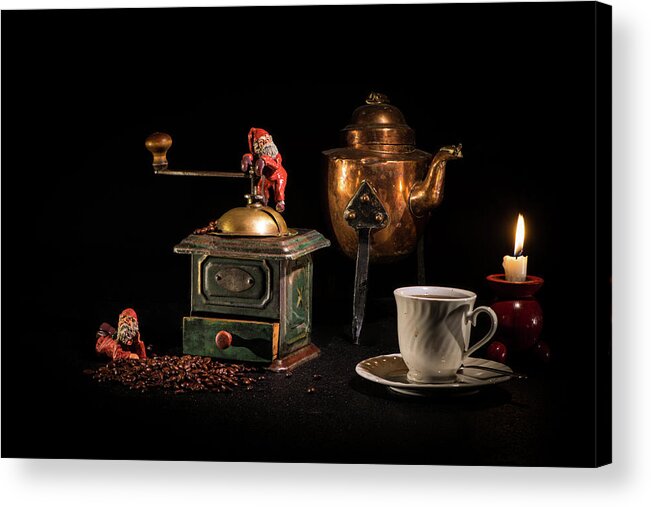 Candlelight Acrylic Print featuring the photograph Christmas Coffee-time by Torbjorn Swenelius