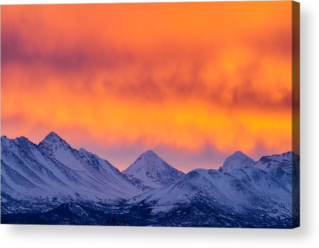 Alaska Acrylic Print featuring the photograph Chugach Sunrise by Scott Slone